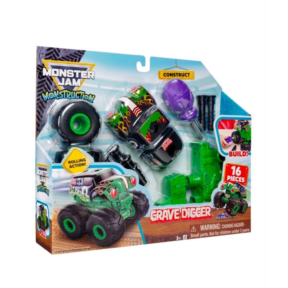 Monster Jam Monstruction Grave Digger Buildable Toy- IN HAND-READY TO SHIP